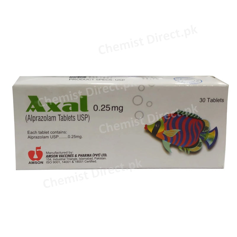 Axal 0.25MG Tab Tablet AMSONPHARMA_PVT_LTD Benzodiazepine Alprazolam