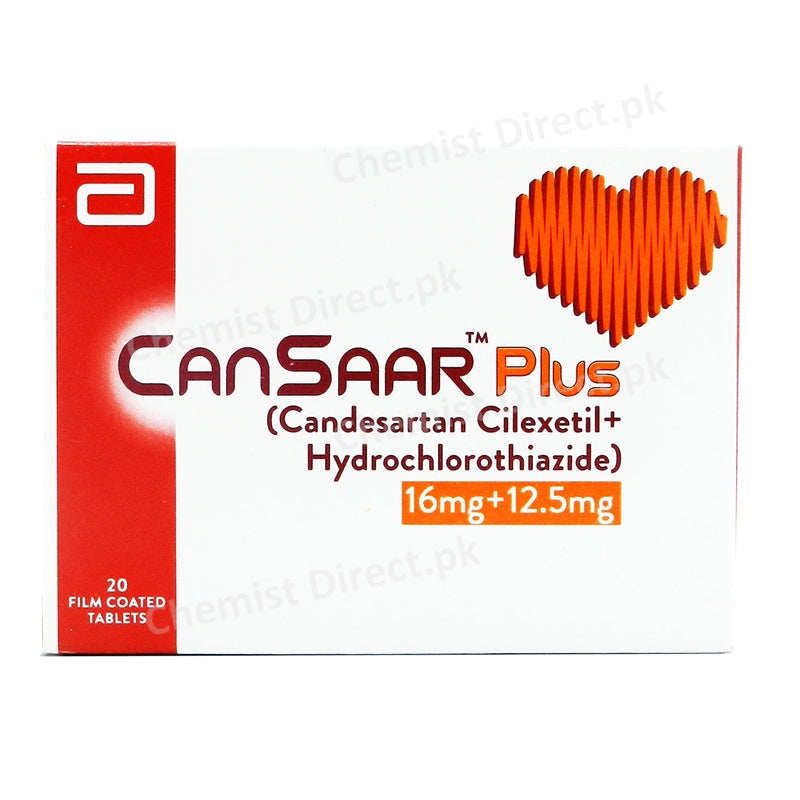 Cansaar Plus Tablet 16mg/12.5mg ABBOTT LABORATORIES Anti-Hypertensive Candesartan Cilexetil 16mg, Hydrochlorothiazide 12.5mg