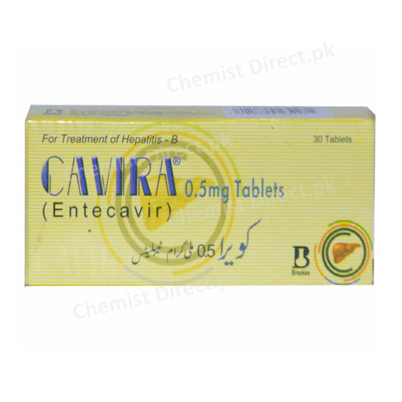 Cavira Tablet 0.5mg BROOKES PHARMACEUTICAL LABS Anti Viral Entecavir