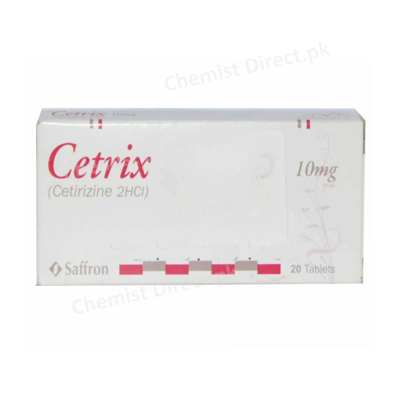 Cetrix Tablet 10mg Saffron Pharmaceuticals Anti-Histamine Cetirizine dihydrochloride