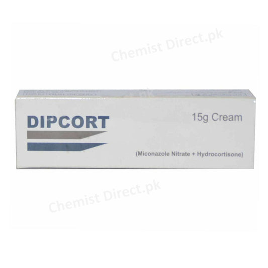 Dipcort Cream 15gram Pharma Health Corticosteroids Anti-Fungal Miconazole Nitrate 2%, Hydro Cortisone 1%