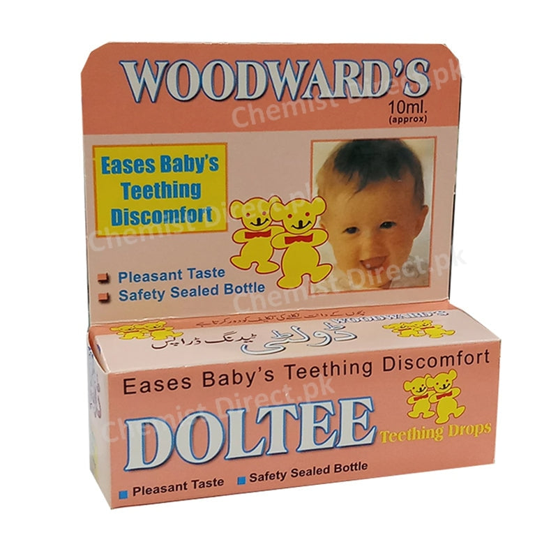 Doltee Teething Drops 10ml Woodward Pakistan Local Anesthetic Lignocaine, Methyl salicylate, Phenyl carbinol, Menthol