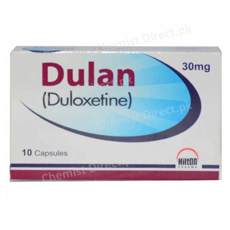  Dulan 30mg Cap Capsule Hilton Pharma Pvt Ltd Anti Depressant Duloxetine Hcl