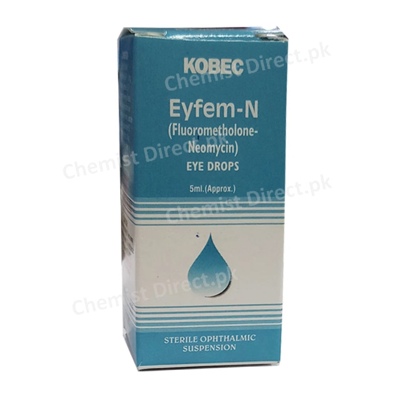 Eyfem-N 5ml Eye Drop Kobec health Sciences Anti-bacterial, Corticosteroid Fluorometholone 0.1%, Neomycin0.35%