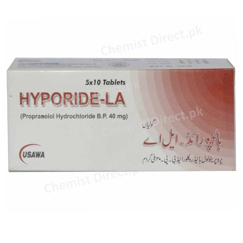 Hyporide-LA Tablet 40mg Usawa Pharmaceuticals Propranolol Hydrochloride B.P