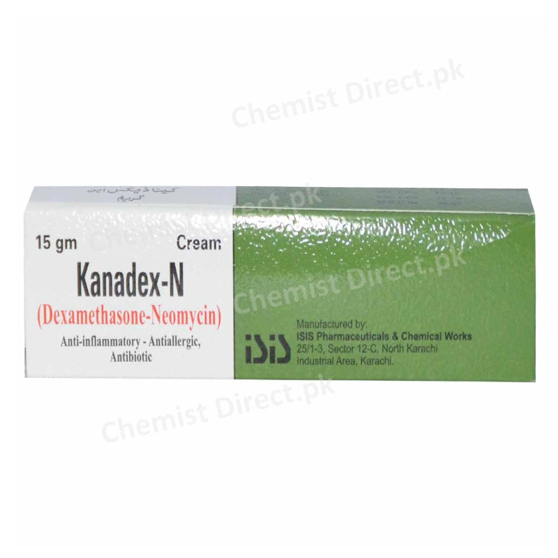 Kanadex-N Cream 15Gram SIS Pharmaceutical & chemical Works Corticosteroids Anti-bacterial Dexamethasone 1 mg, Neomycin sulphate 0.5mg