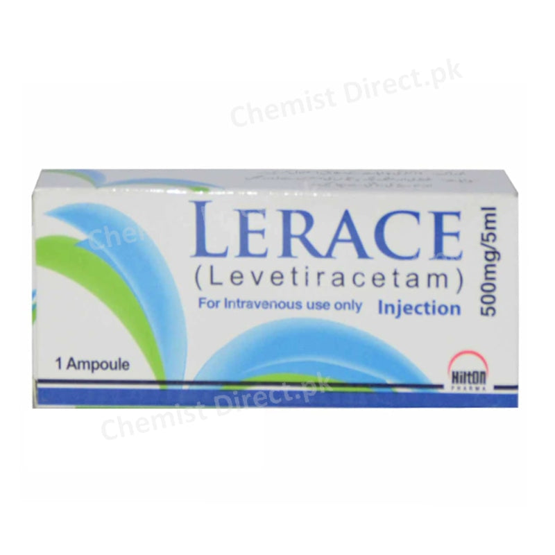 Lerace 500mg Injection Hilton Pharma Anti-Epileptic Levetiracetam