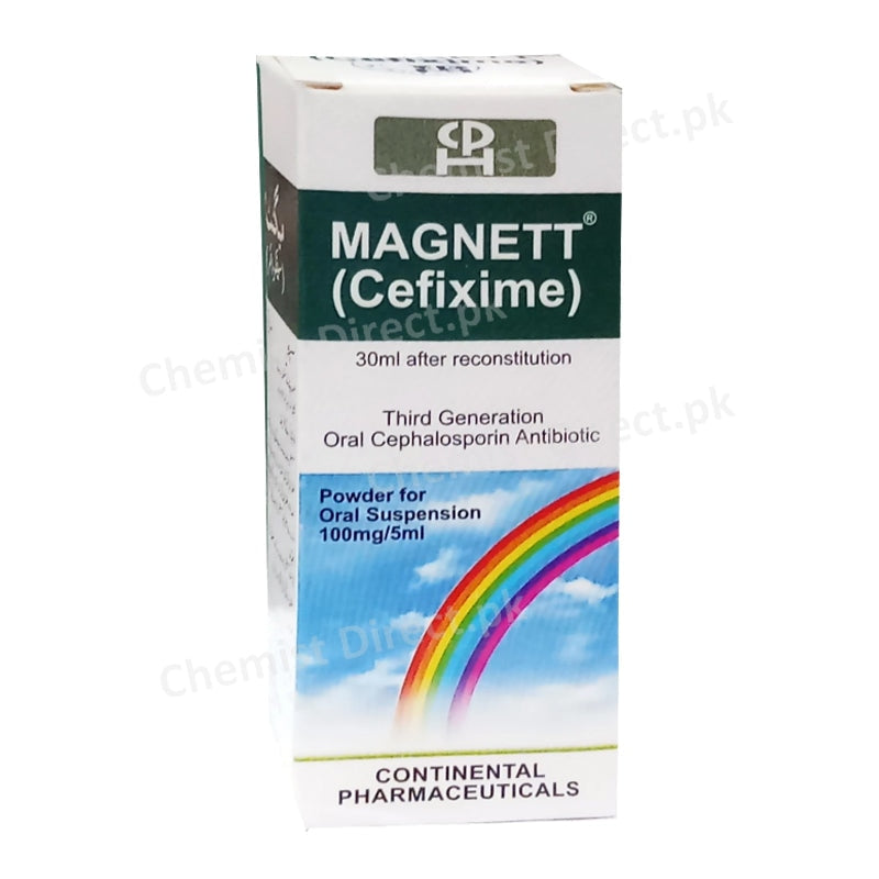 Magnett Suspension 100mg/5ml 30ml Continental Pharma Cefixime Cephaiosporin Antibiotic