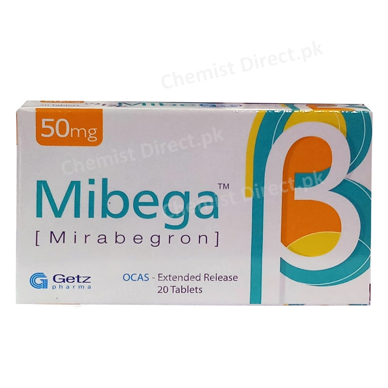 Mibega 50mg Getz Pharma Mirabegron B-3 Adrenergic Agonist