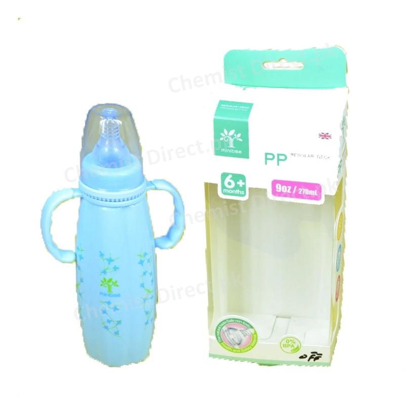 Minitree Pp Regular-Neck Feeding Bottle With Handle 6+Months 90Oz/270Ml Baby Care