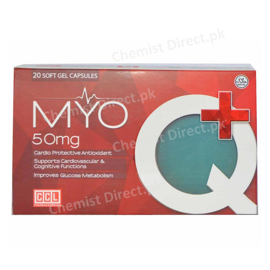 MyoQ Softgel-Capsule 50mg Anti-oxidant Coenzyme Q10 Omega3 CCL Pharmaceuticals