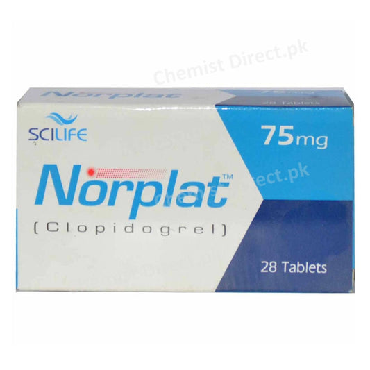 Norplat 75mg Tablet Scilife Pharma Clopidogrel Anti-Platelet Aggregation