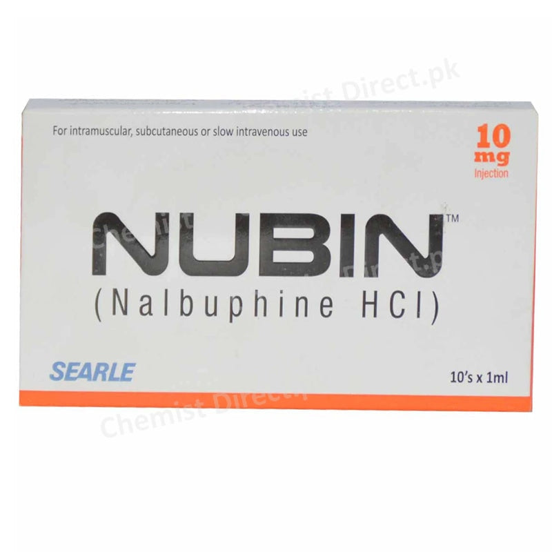 Nubin 10mg Injection Searle Narcotic Analgesic Nalbuphine Hcl