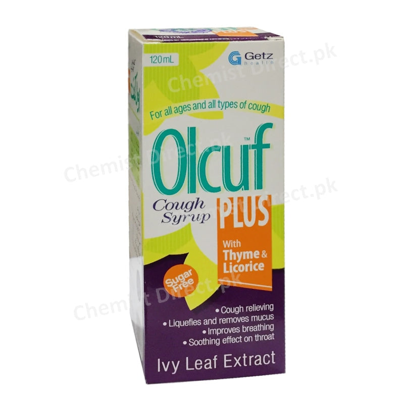 Olcuf Plus Syrup 120ml Getz Pharmaceuticals Herbal Preparation Ivy Leaf Extract Cough Syrup