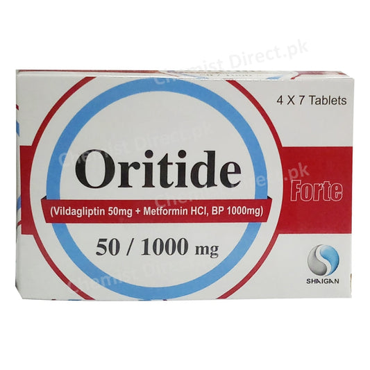 Oritide Forte 50 1000mg Tablet Vildagliptin 50mg Metformin HCl bp 1000mg