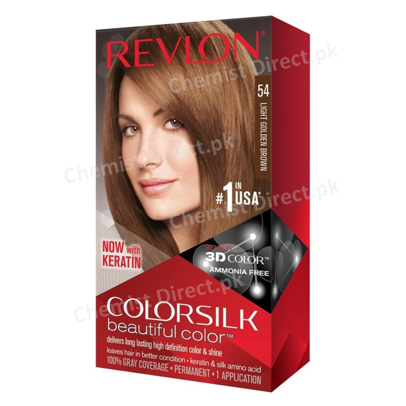 Revlon Colorsilk Beautiful Color Permanent Hair Light Golden Brown 54 Personal Care