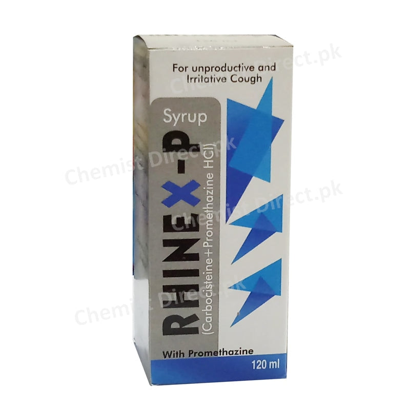 Rhinex-P Syrup 120ml Carbocisteine+Promethozine HCl Parmevo