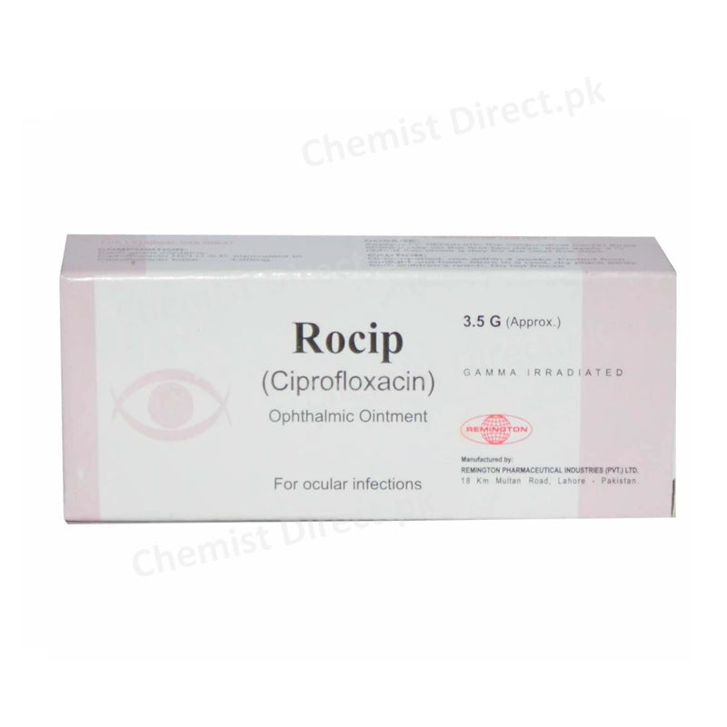 Rocip Eye Ointment 3.5g Remington Pharmaceuticals Anti-Infective Ciprofloxacin