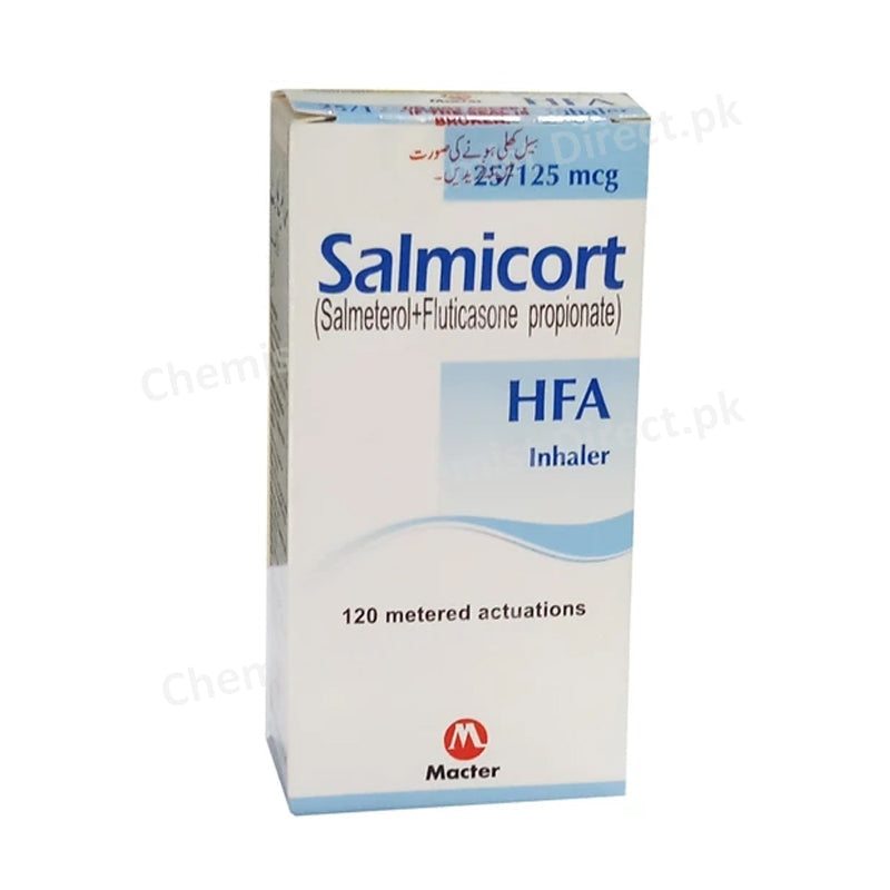 Salmicort 25/125mcg Inhaler Salmeterol + Fluticasone Propionate Macter International