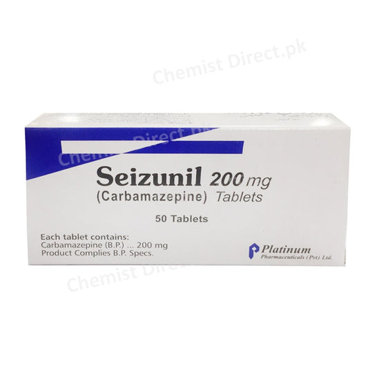 Seizunil 200mg Tablet Carbamazepine Anti-Epileptic Platinum Pharmaceuticals