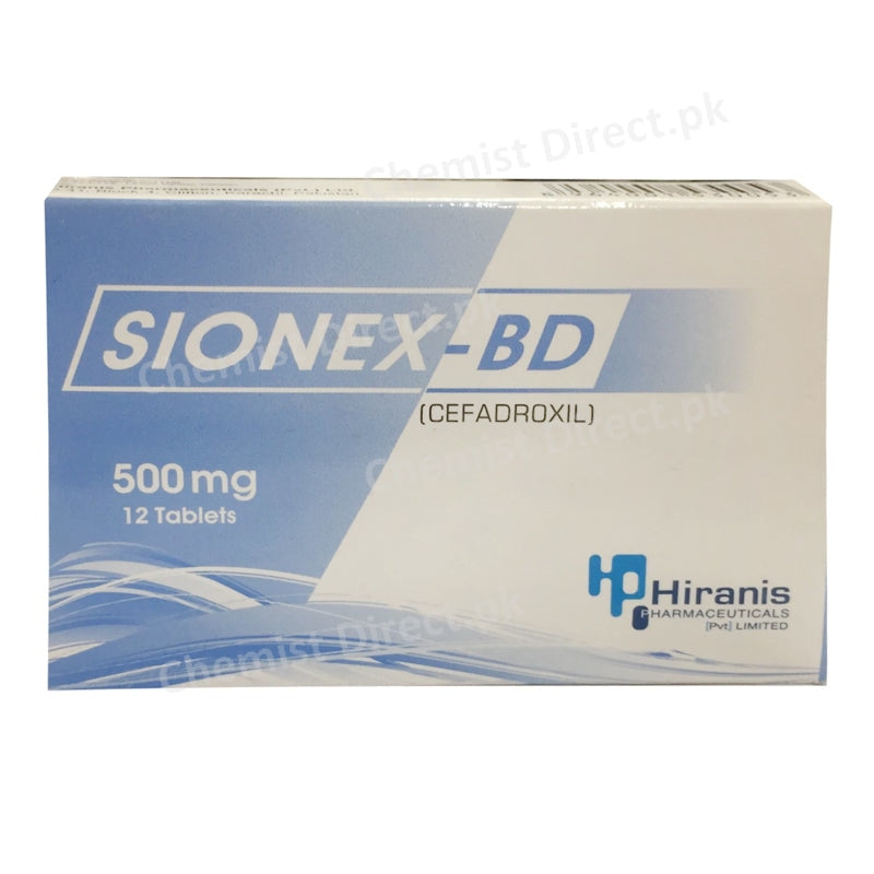 Sionex BD 500mg Tablet Pharmaplex Cephalosporin Antibiotic Cefadroxil