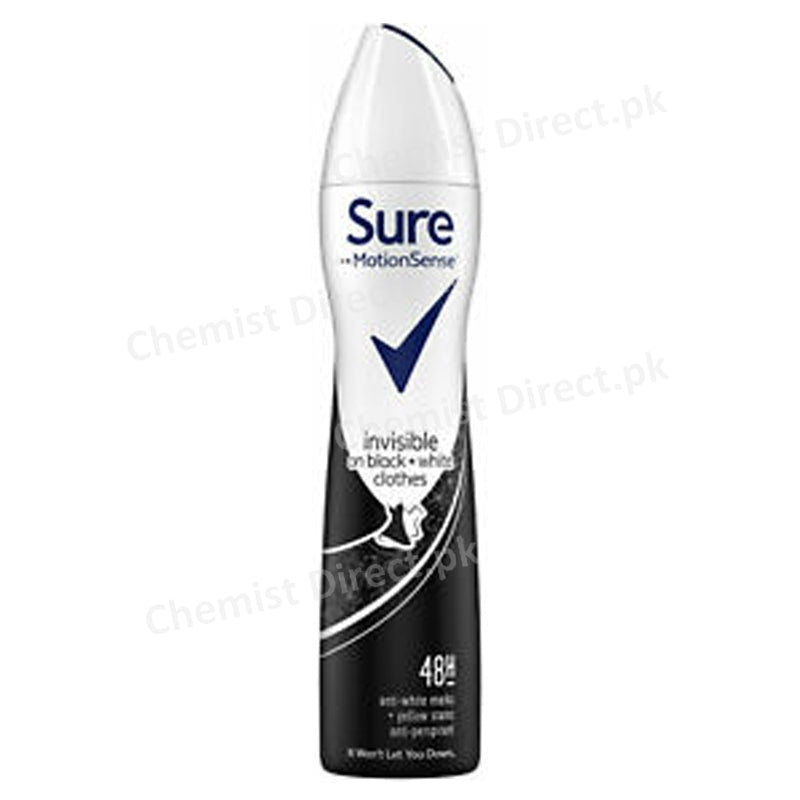 Sure Invisible Blackand white Body Spray 250ml jpg