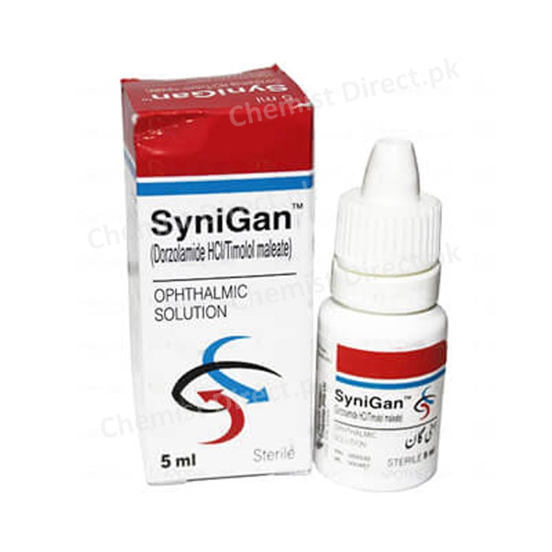 Synigan Eye Drops 5ml Dorzolamide HCl/Timolol Maleate Anti-Glaucoma Barrett hodgson