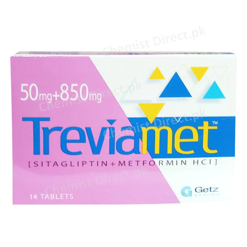 Trevia Met 50 850mg Tablet Getz Pharma Anti Diabetic Sitagliptin 50mg_ Metformin 850mg