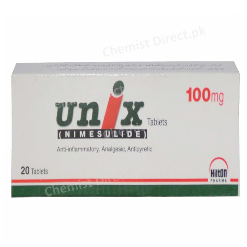 Unix 100mg Tablet Nimesulide Nsaid Hilton Pharma