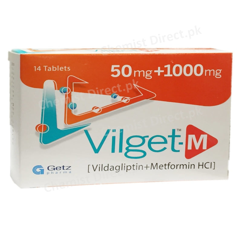 Vilget M 50mg 1000mg Tablet Getz Pharma Pakistan Pvt Ltd Oral Hypoglycemic Vildagliptin 50mg Metformin 1000m